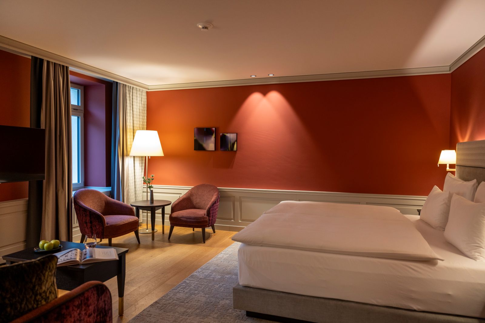 Hotel Cresta Palace, St Moritz - double room with comfortable seating area